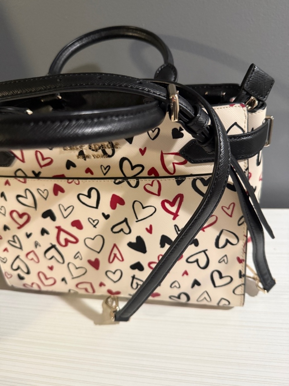 Kate Spade New York Staci Medium Satchel scribble hearts w/matching wallet $520 - Picture 9 of 12